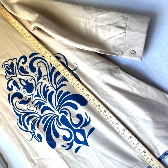 Ethnic Dashiki Coat Beige and Blue Shirt Size L - Picture 8 of 9
